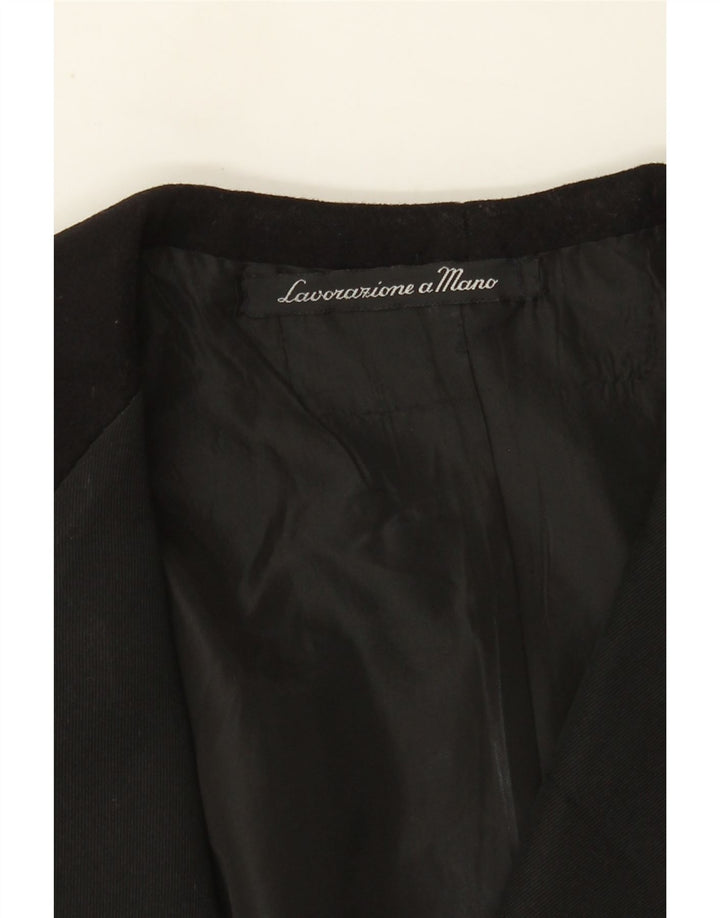 Jaqueta blazer masculina vintage com 1 botão Reino Unido 36 pequena preta