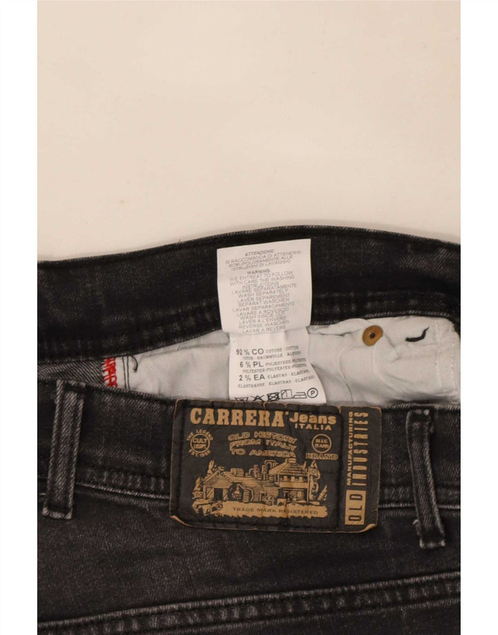 Carrera Mens 717 Distressed Slim Jeans W34 L32 Algodão Preto