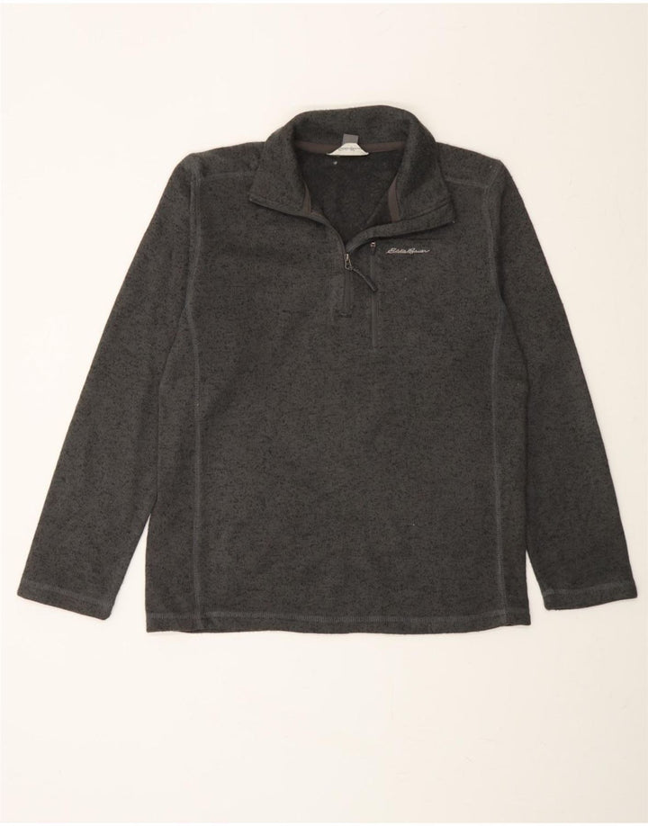 EDDIE BAUER Mens Zip Neck Pullover Tracksuit Top Medium Grey Polyester Vintage Eddie Bauer and Second-Hand Eddie Bauer from Messina Hembry 