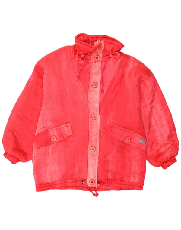 Peralp Womens Oversized Windbreaker Jacket IT 42 Medium Pink Polyamide