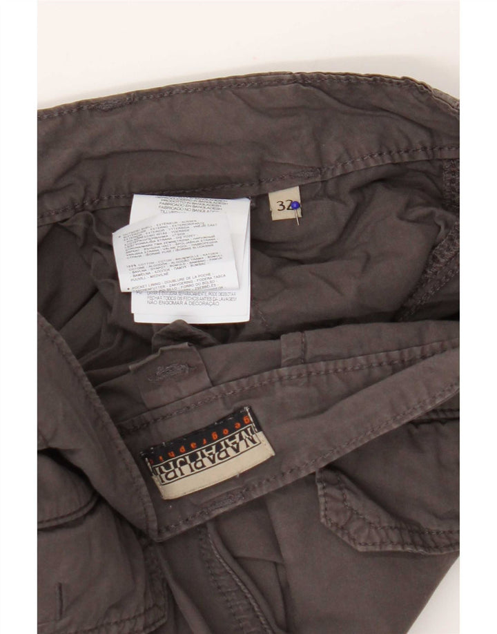 Shorts cargo masculino Napapijri W32 grande algodão cinza