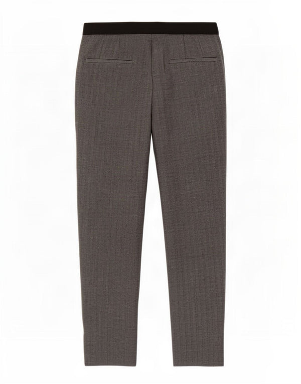 Calça Chino Slim Feminina Zara Reino Unido 10 Pequeno W26 L26 Espinha de Peixe Cinza