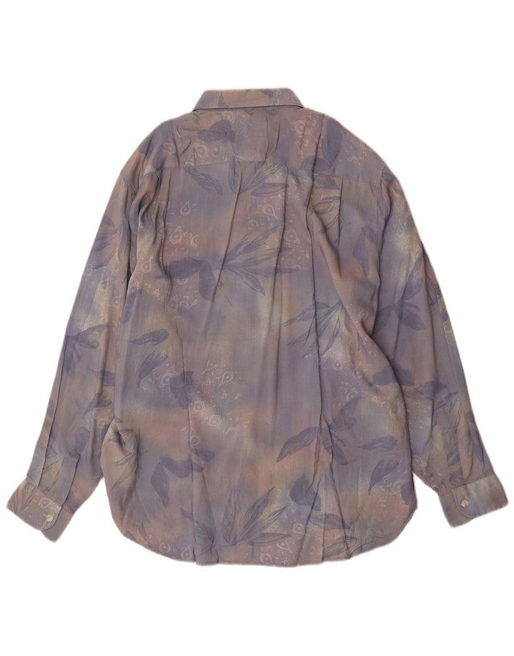 Camisa masculina VINTAGE grande viscose floral multicolorida