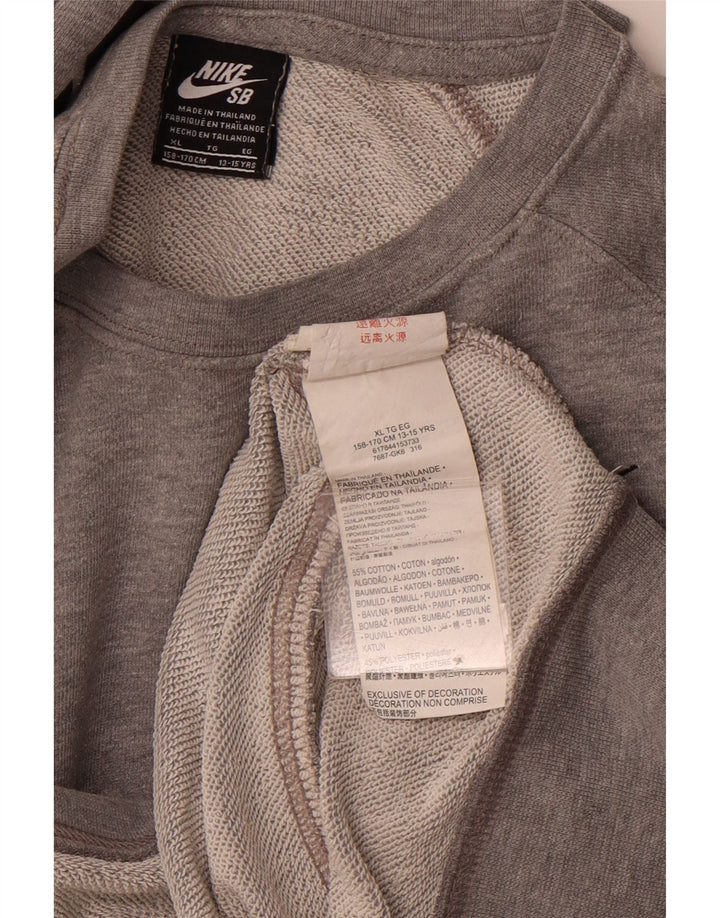 Moletom Nike Girls Loose Fit Graphic Jumper 13-14 Anos XL Cinza Algodão