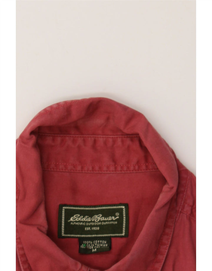 EDDIE BAUER Mens Short Sleeve Shirt Medium Red Cotton Vintage Eddie Bauer and Second-Hand Eddie Bauer from Messina Hembry 