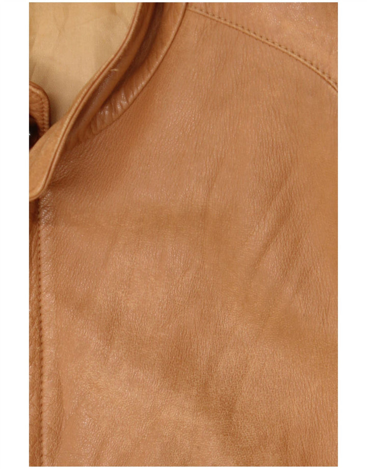 Jaqueta de couro masculina vintage UK 38 bege médio