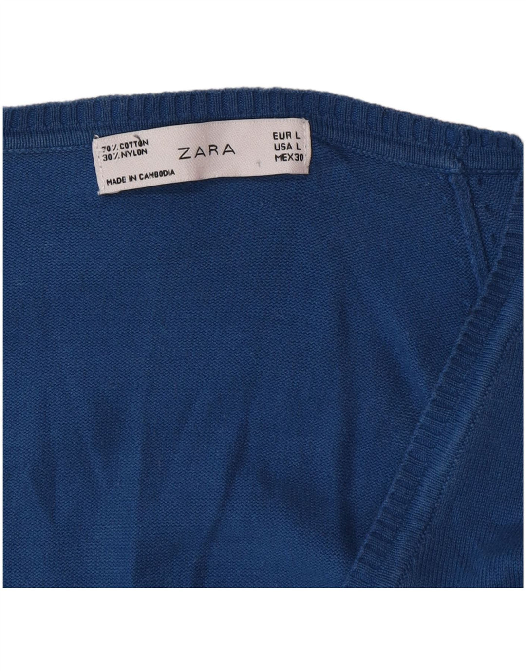 Suéter cardigã feminino Zara Reino Unido 14 grande azul