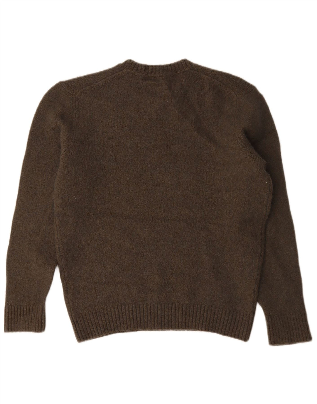 Suéter feminino Massimo Dutti com gola redonda Reino Unido 16 grande lã marrom