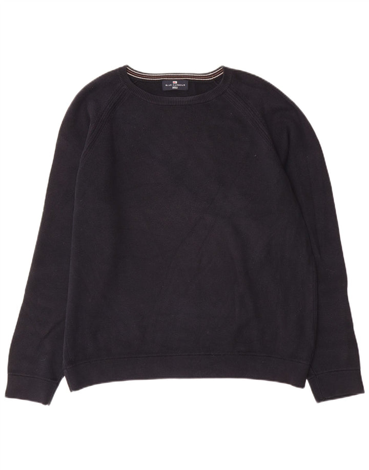 Suéter masculino Marks & Spencer Autograph com gola canoa azul marinho médio