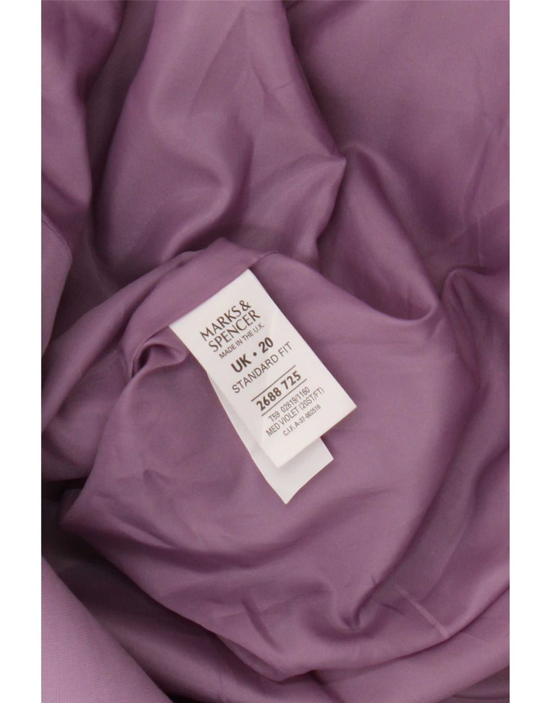 Jaqueta blazer feminina Marks & Spencer padrão de 2 botões Reino Unido 20 2XL lilás