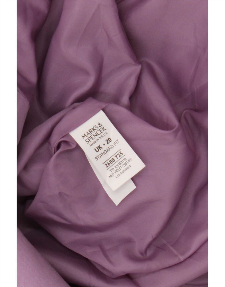 Jaqueta blazer feminina Marks & Spencer padrão de 2 botões Reino Unido 20 2XL lilás