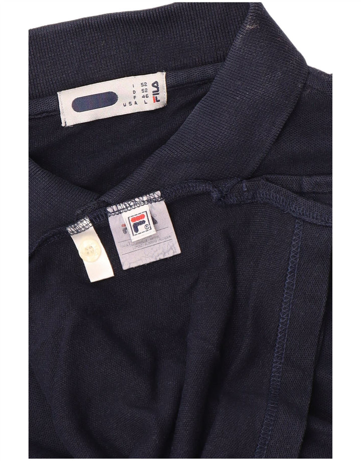 Camisa polo masculina FILA grande algodão azul marinho
