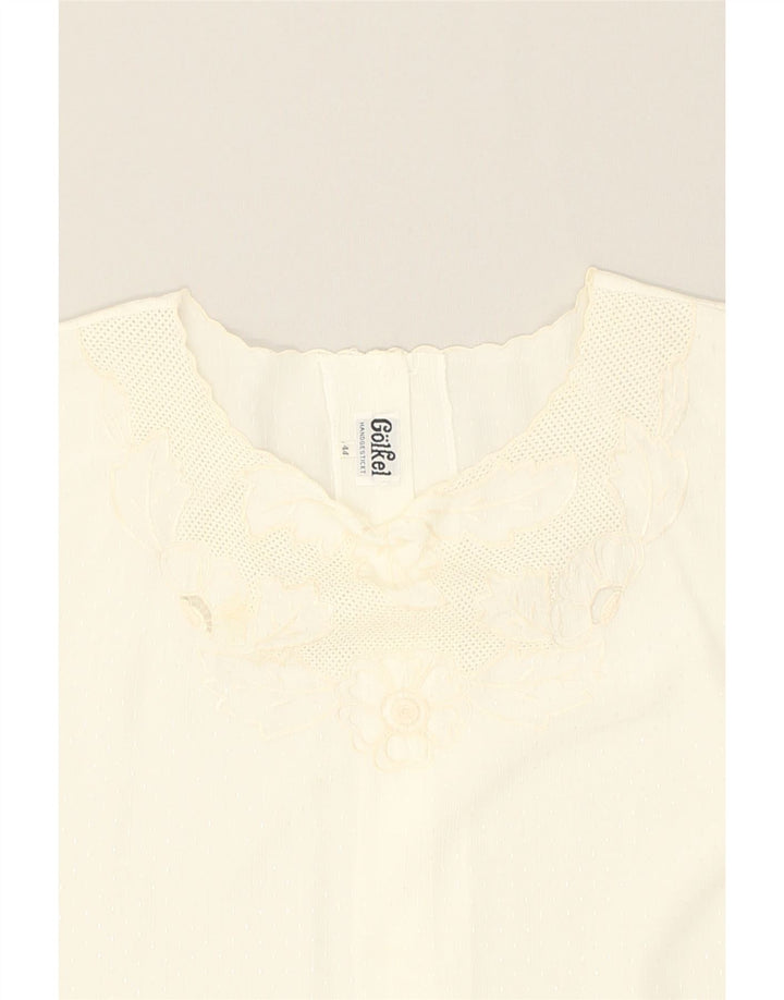 VINTAGE Womens Blouse Top EU 44 XL White Polyester | Vintage Vintage | Thrift | Second-Hand Vintage | Used Clothing | Messina Hembry 
