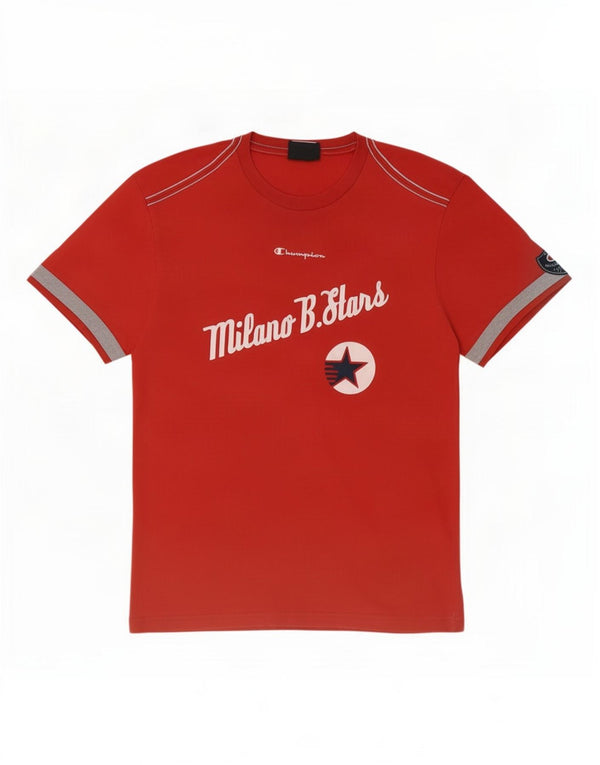Champion Mens Milano Graphic T-Shirt Top Large Red Cotton