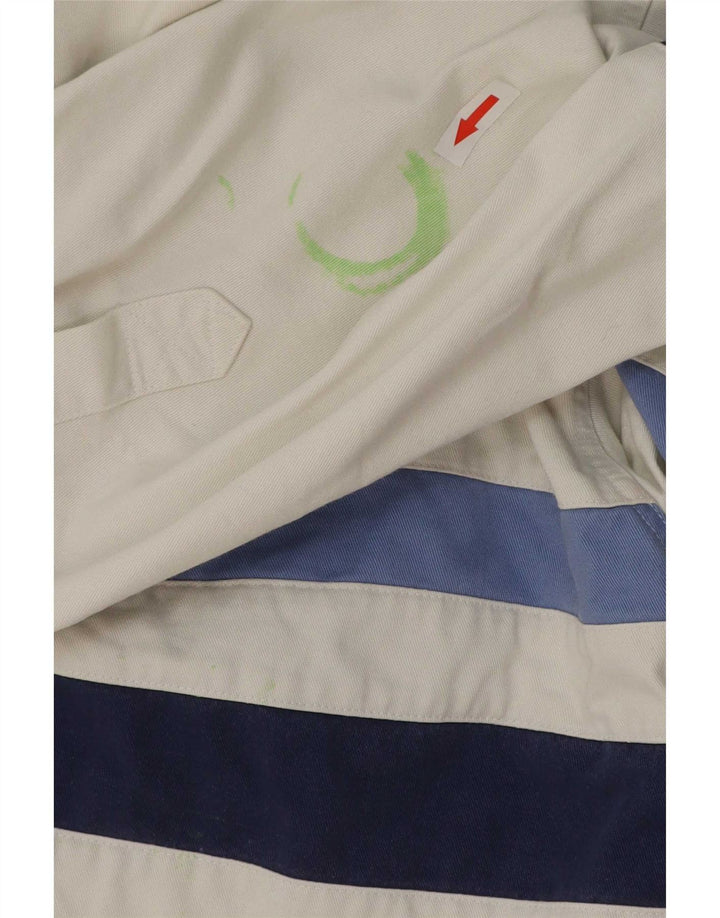 Camisa pulôver masculina Crew Clothing algodão listrado branco médio
