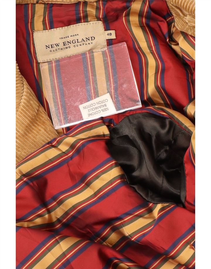 Casaco de veludo masculino NEW ENGLAND EU 48 algodão marrom médio