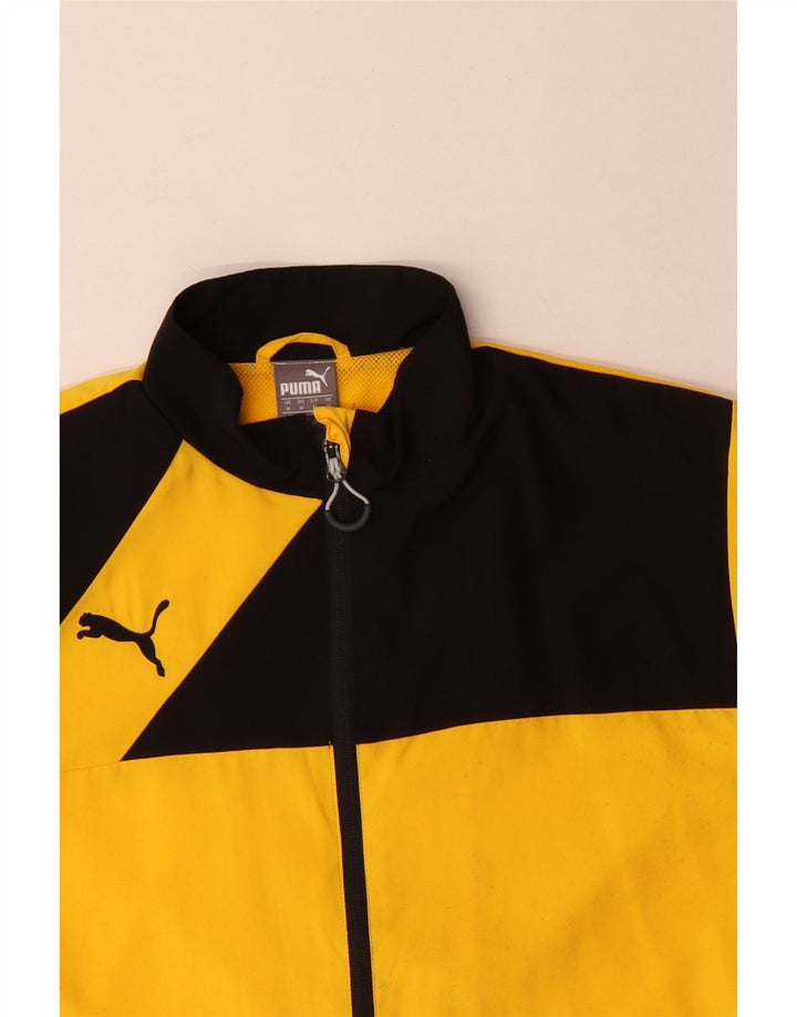 Puma Mens Tracksuit Top Jacket Médio Amarelo Colorblock Poliéster