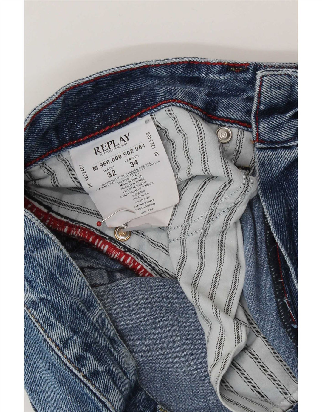 Replay Mens Jeto Slim Jeans W32 L30 Azul Algodão