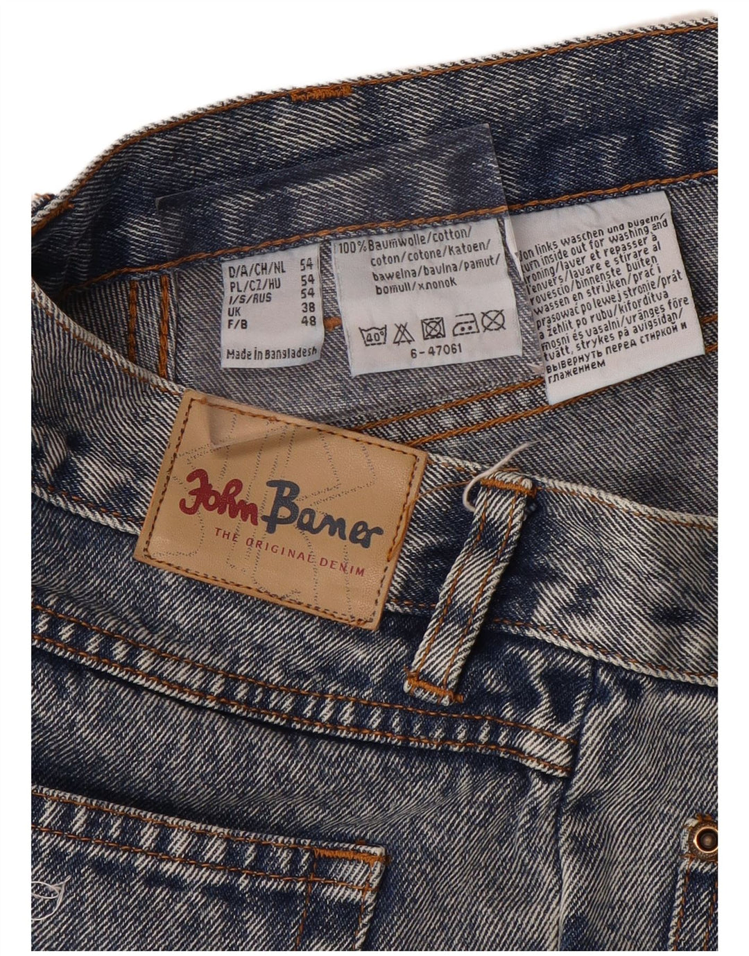 Shorts jeans masculino John Baner W38 XL algodão azul