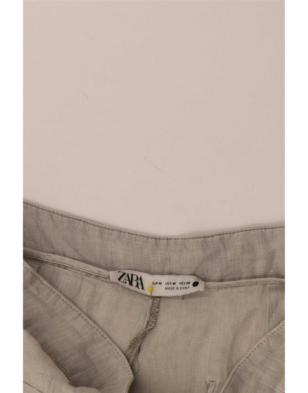 Zara Calça feminina casual de perna larga médio W28 L32 cinza