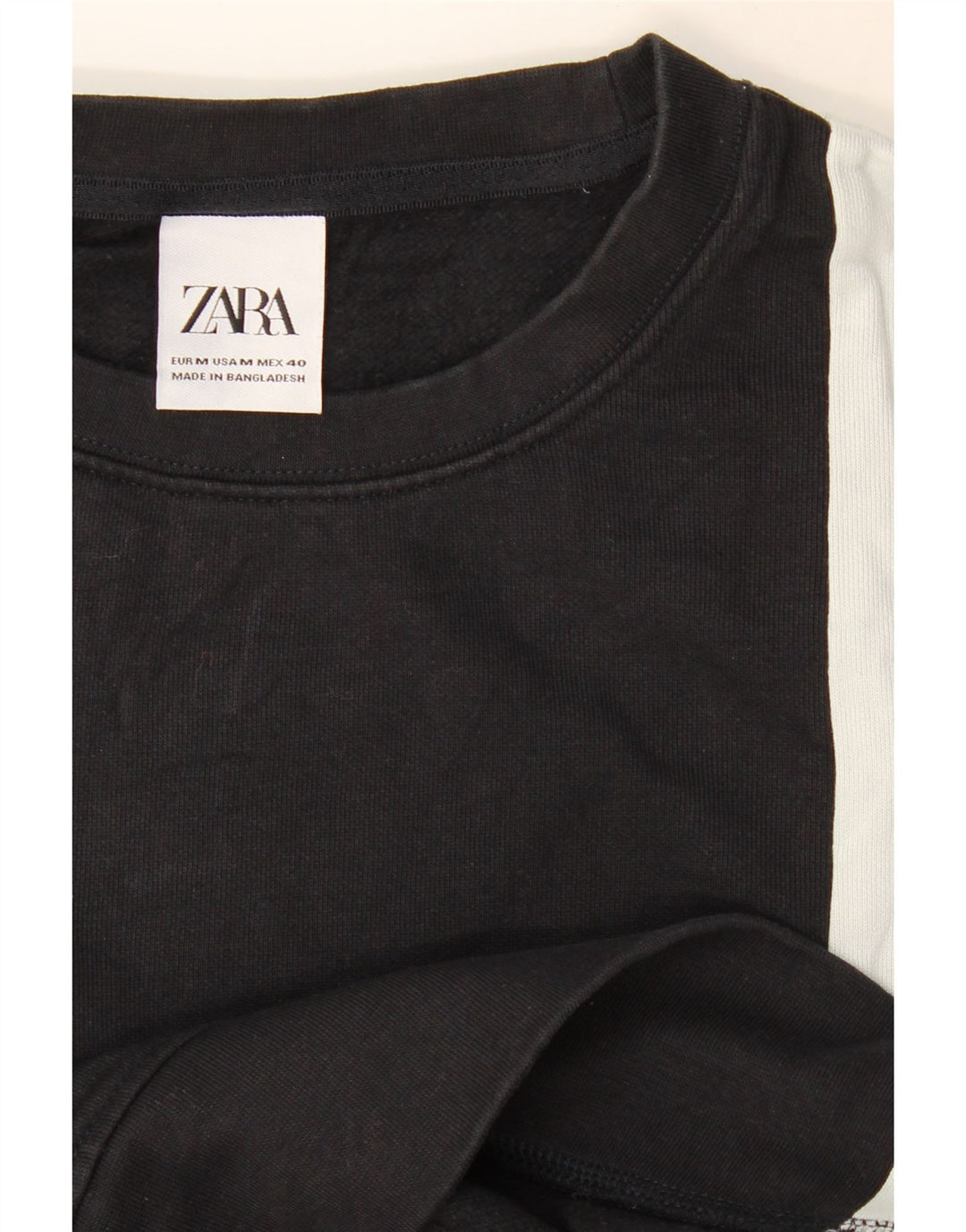 Zara Moletom Masculino Jumper Médio Preto Colorblock