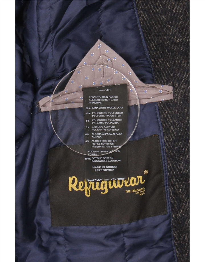 Sobretudo masculino Refrigiwear IT 46 lã cinza pequena