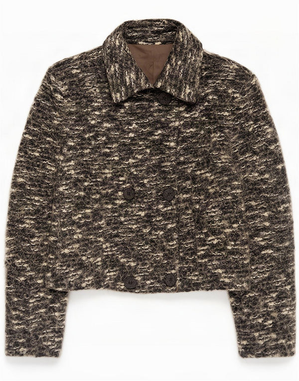 Sobretudo feminino vintage IT 44 Acrílico cinza médio