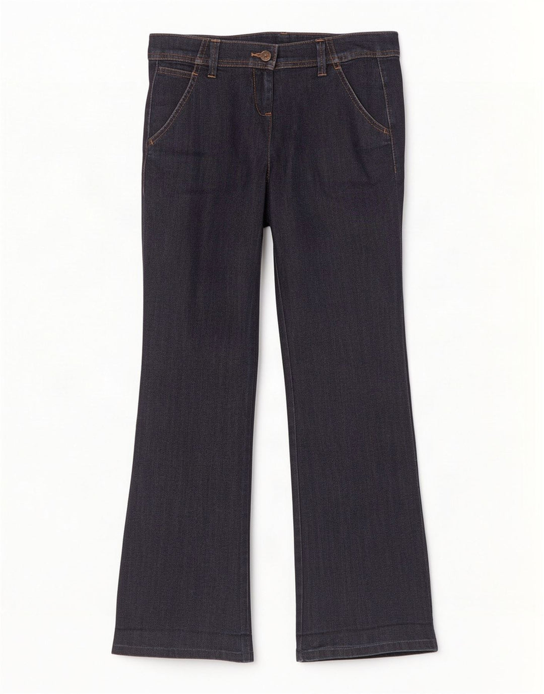 Jeans femininos Benetton Flared IT 42 médio W30 L31 azul marinho