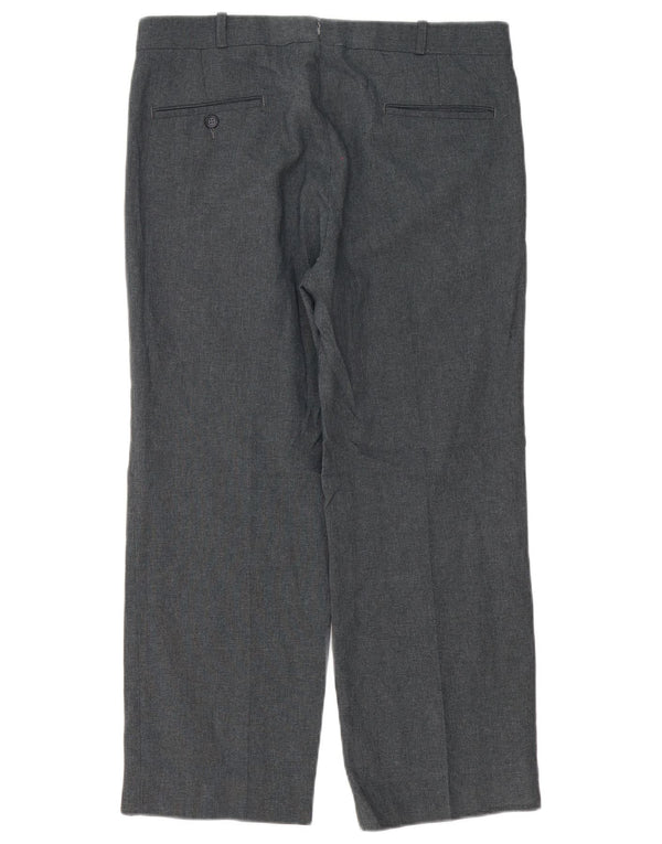 Calça masculina Farah com perna larga W32 L26 poliéster cinza