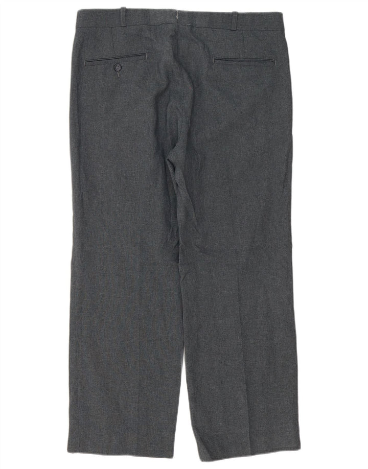 Calça masculina Farah com perna larga W32 L26 poliéster cinza
