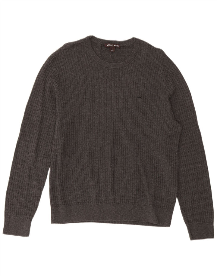 Suéter masculino MICHAEL KORS com gola redonda, grande algodão cinza