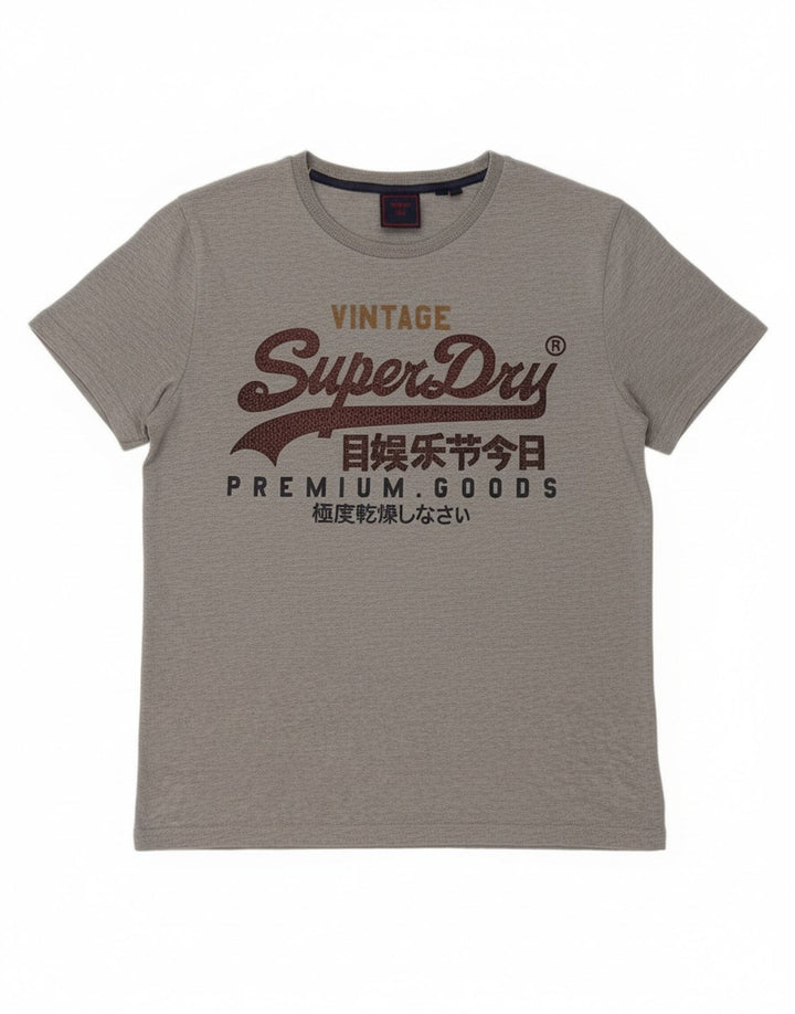 Camiseta feminina Superdry com estampa gráfica UK 18 XL algodão cinza