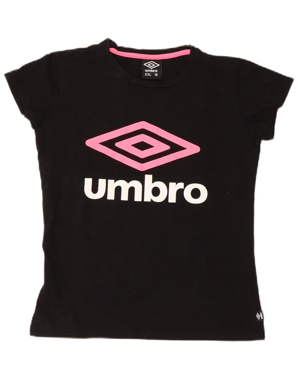 Camiseta gráfica Umbro Meninas Top 15-16 Anos 2XL Algodão Preto