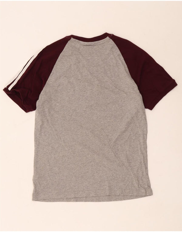 Camiseta masculina Adidas Top cinza médio colorblock algodão