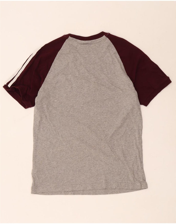 Camiseta masculina Adidas Top cinza médio colorblock algodão