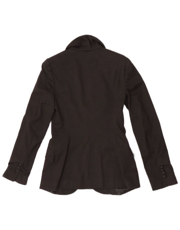 Jaqueta blazer feminina Zara com 1 botão Reino Unido 10 pequeno poliéster preto