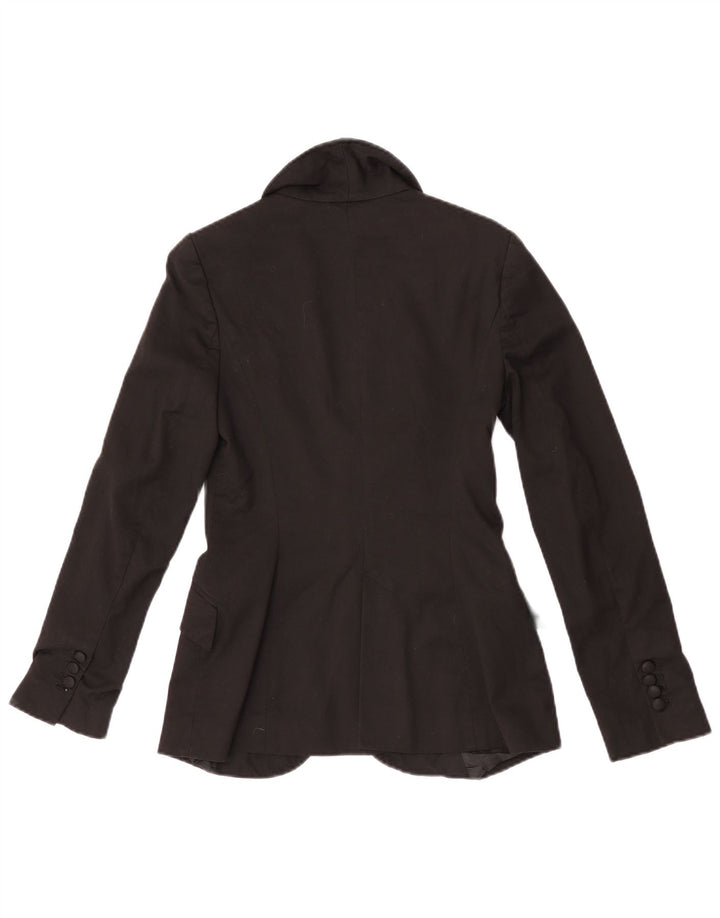Jaqueta blazer feminina Zara com 1 botão Reino Unido 10 pequeno poliéster preto
