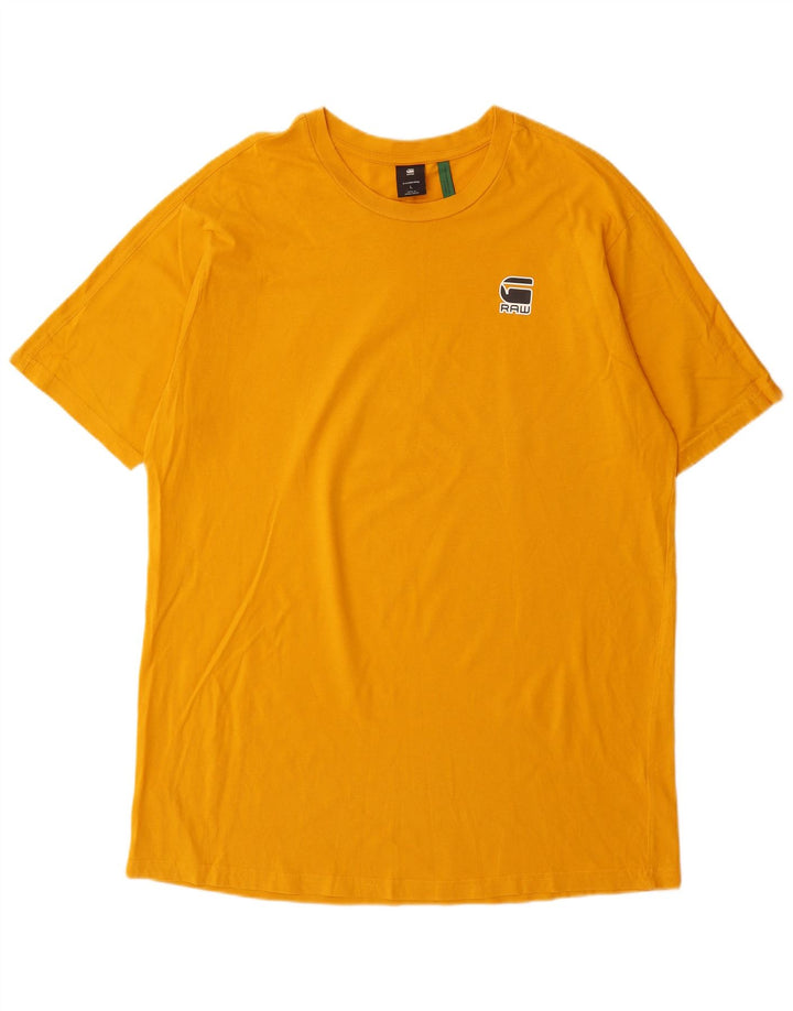 Camiseta gráfica masculina G-Star Top grande de algodão amarelo