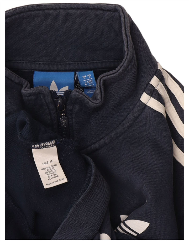 Adidas Mens Graphic Tracksuit Top Jacket Pequeno Algodão Azul Marinho