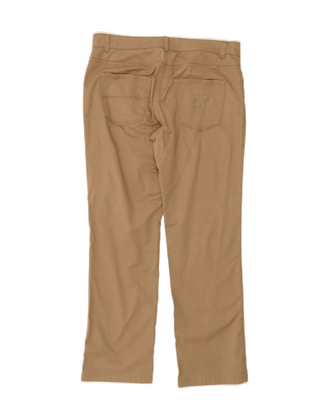 TRUSSARDI Womens Straight Casual Trousers W31 L30 Beige Cotton Vintage Trussardi and Second-Hand Trussardi from Messina Hembry 