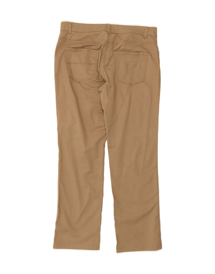 TRUSSARDI Womens Straight Casual Trousers W31 L30 Beige Cotton Vintage Trussardi and Second-Hand Trussardi from Messina Hembry 