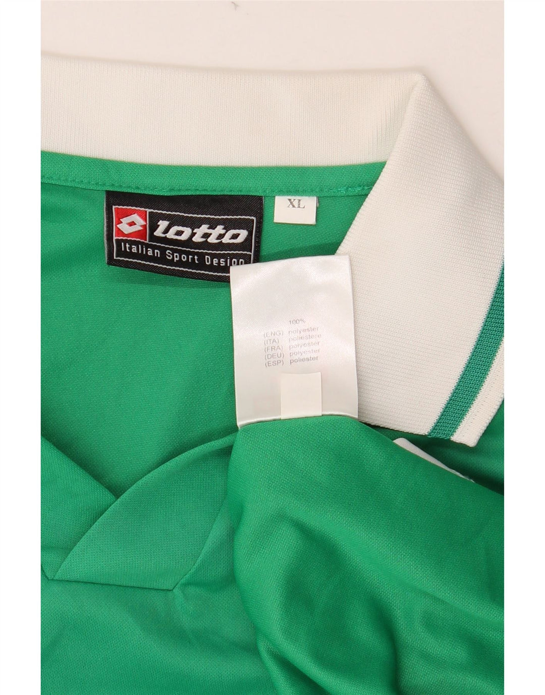 LOTTO Camisa polo masculina gráfica de manga comprida XL verde colorblock poliéster