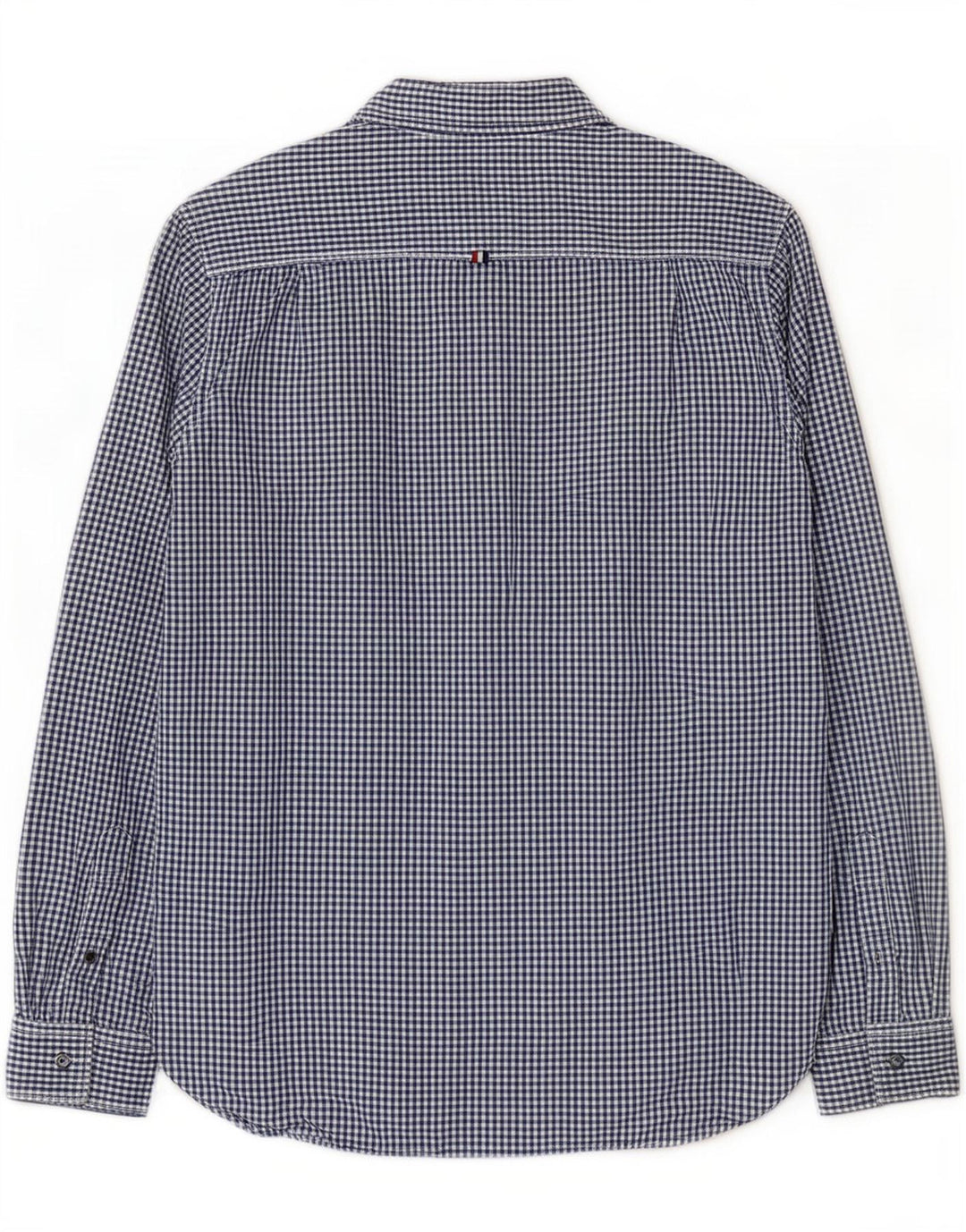 Camisa masculina Superdry grande algodão guingão azul marinho
