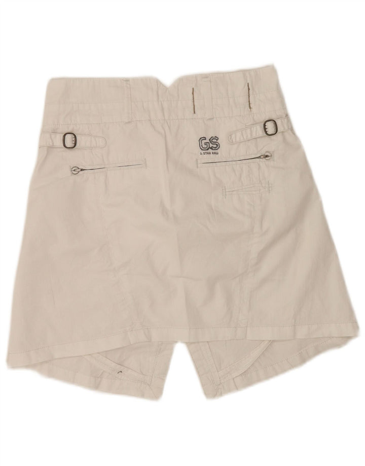 Minissaia jeans feminina G-Star W27 algodão branco médio