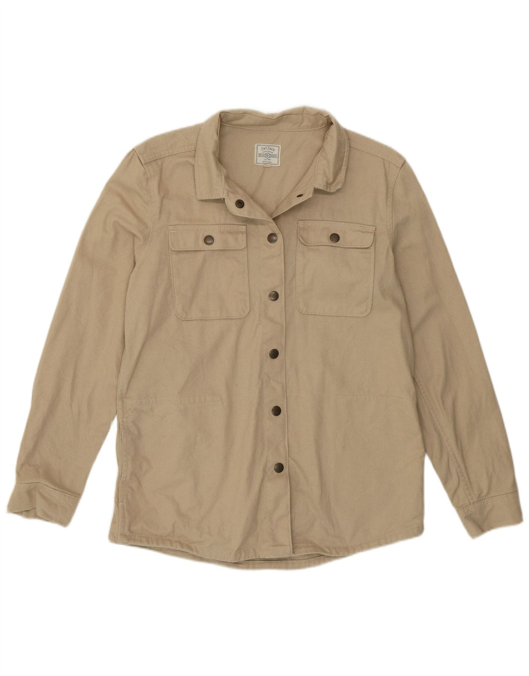 Camisa oversized feminina FAT FACE Reino Unido 10 algodão bege pequeno