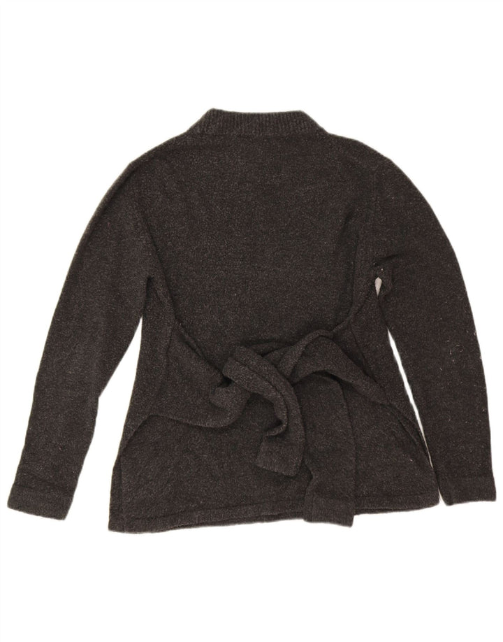 Suéter feminino Zara com gola redonda, Reino Unido 14, cinza médio
