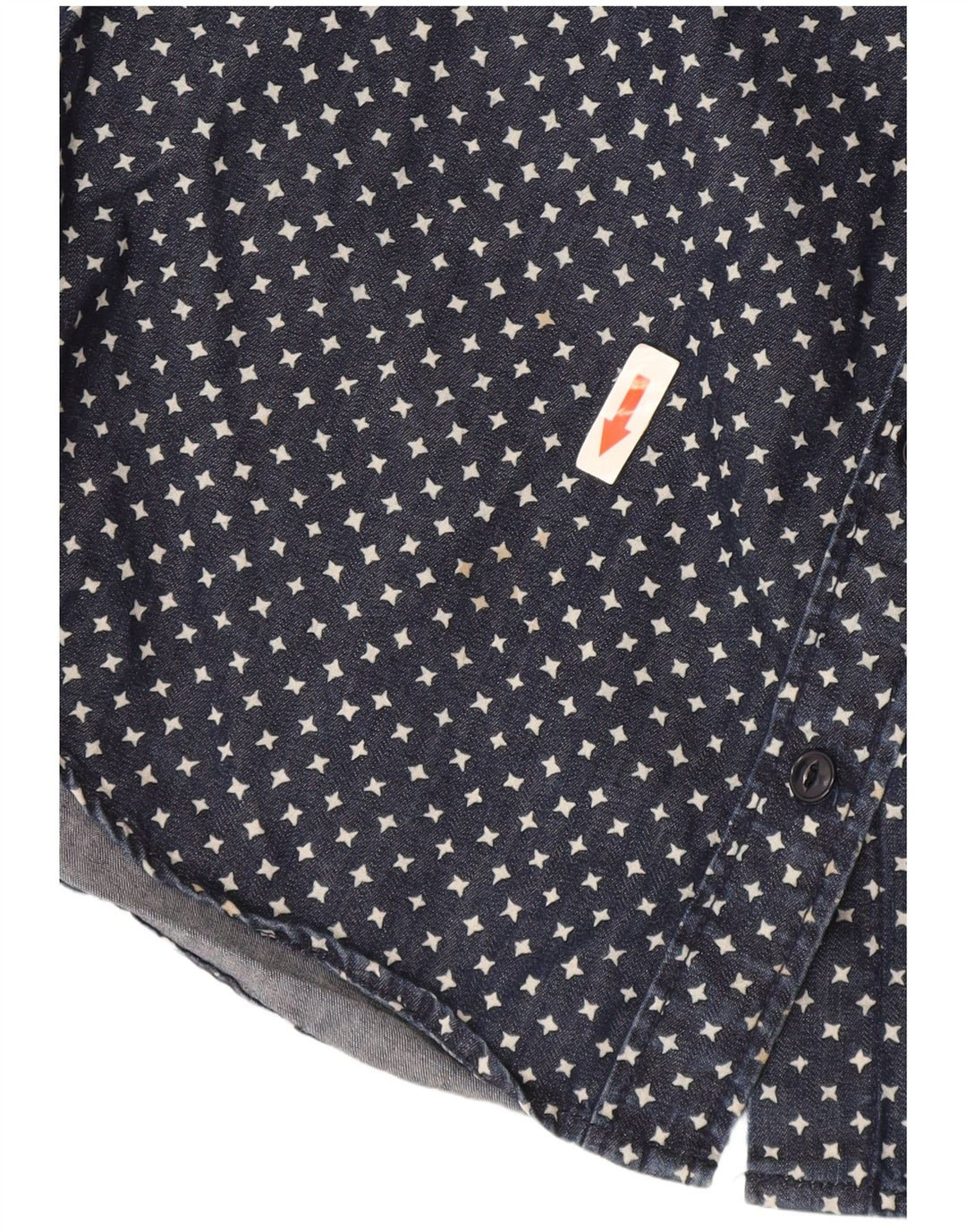 J. Crew Camisa jeans feminina com estampa abstrata grande tamanho EUA 2 XS azul marinho