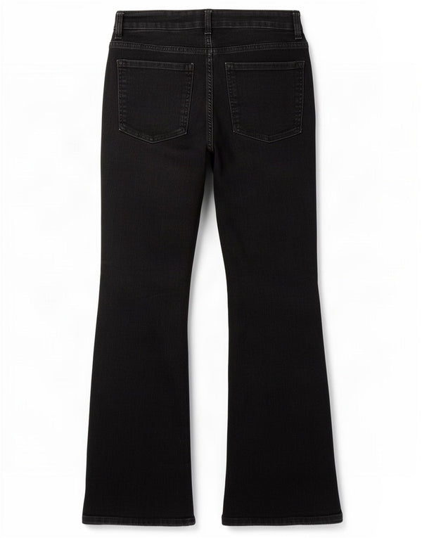 Calça jeans feminina Marks & Spencer Eva Bootcut Reino Unido 10 pequena W27 L27 preta