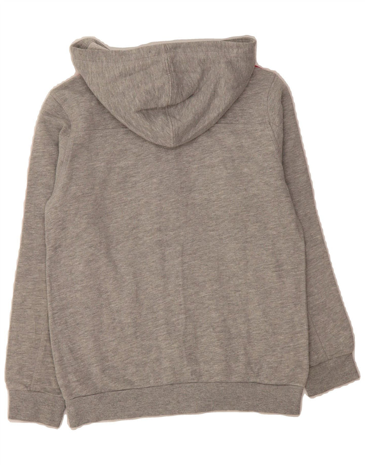 ADIDAS Girls Graphic Zip Hoodie Sweater 9-10 Years Grey Cotton Vintage Adidas and Second-Hand Adidas from Messina Hembry 
