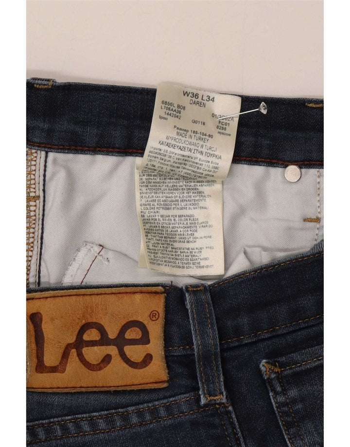 Lee Mens Daren Straight Jeans W36 L34 Azul Algodão